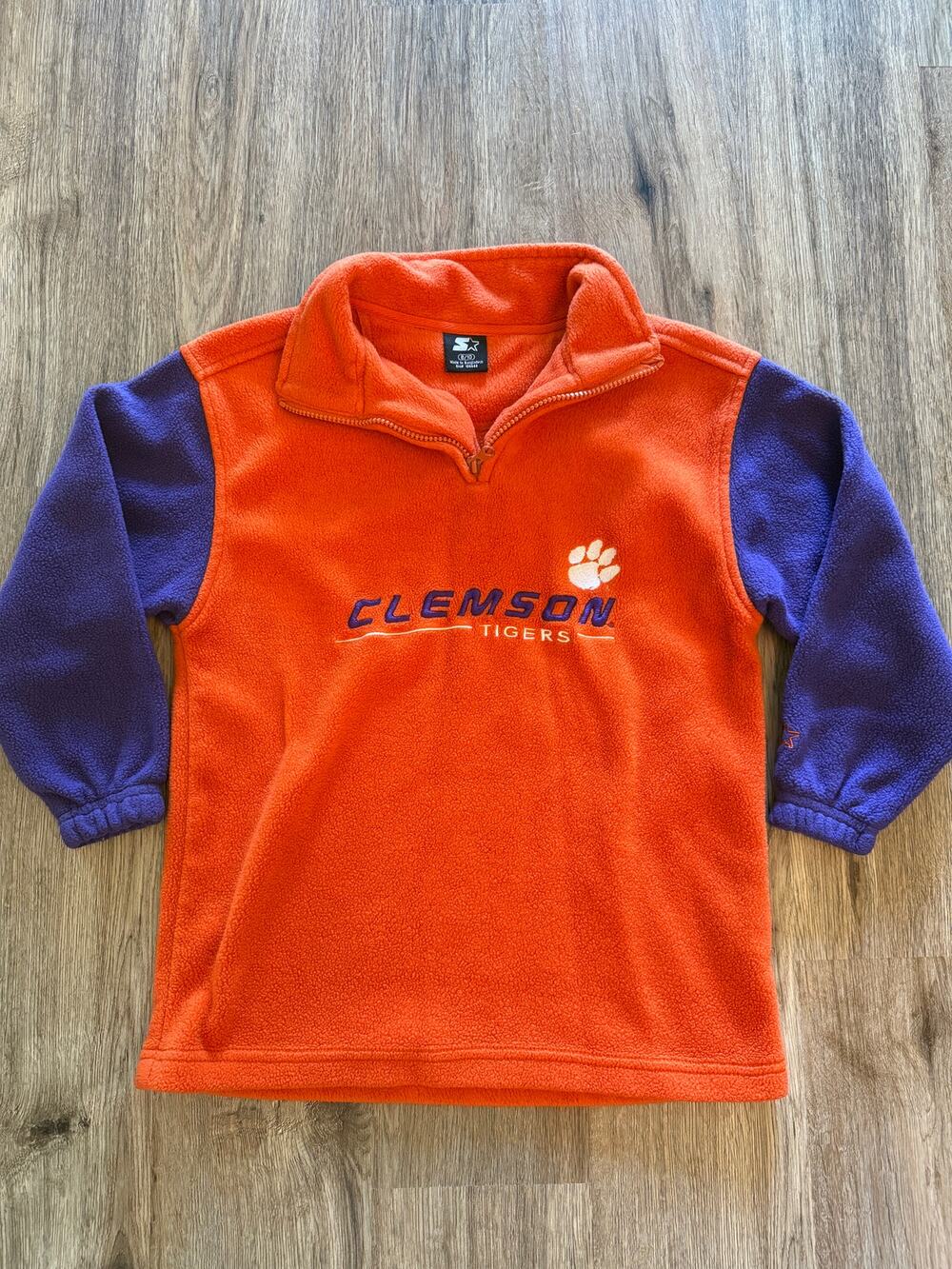 Starter Clemson Tigers Boys 8/10 Thick Fleece 1/4 Zip Pullover Sweater